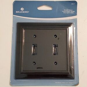 Brainerd #64217 - Double Switch Architectural Collection, Flat Black Wallplate